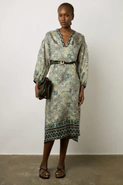 Robe Droite En 100% Soie Indigo - Elnora<Gerard Darel New