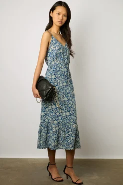 Robe Imprimee A Bretelles Indigo - Esia<Gerard Darel New