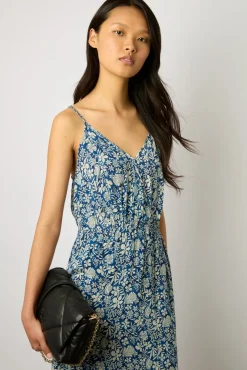 Robe Imprimee A Bretelles Indigo - Esia<Gerard Darel New