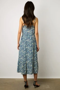 Robe Imprimee A Bretelles Indigo - Esia<Gerard Darel New