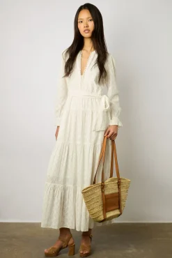 Robe Longue Blanche Brodee Blanc - Etann<Gerard Darel Hot