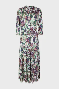 Robe Longue Cintree A Fleurs Ecru - Elycia<Gerard Darel Fashion