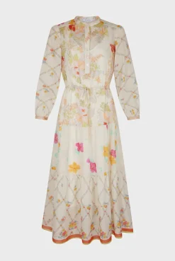 Robe Longue Cintree Fleurie Multicolore -<Gerard Darel Sale