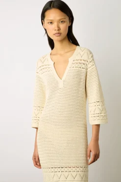 Robe Longue En Crochet Ecru - Emanuela<Gerard Darel Sale