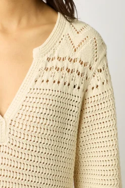 Robe Longue En Crochet Ecru - Emanuela<Gerard Darel Sale