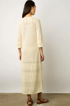 Robe Longue En Crochet Ecru - Emanuela<Gerard Darel Sale