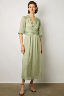 Robe Longue En Lurex Vert D'Eau - Elline<Gerard Darel Online