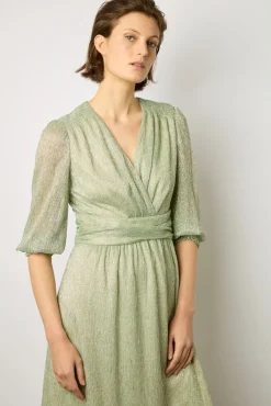 Robe Longue En Lurex Vert D'Eau - Elline<Gerard Darel Online