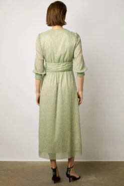 Robe Longue En Lurex Vert D'Eau - Elline<Gerard Darel Online