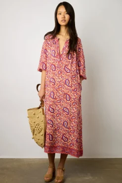 Robe Longue Fluide Imprimee Nude - Evan<Gerard Darel Clearance