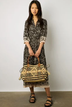 Robe Longue Imprimee Noir - Electra<Gerard Darel Sale