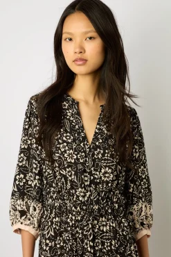 Robe Longue Imprimee Noir - Electra<Gerard Darel Sale