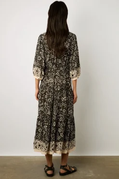 Robe Longue Imprimee Noir - Electra<Gerard Darel Sale