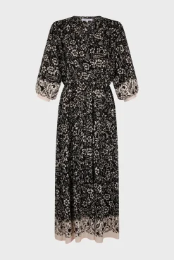 Robe Longue Imprimee Noir - Electra<Gerard Darel Sale