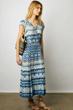 Robe Longue Portefeuille Indigo - Emilya<Gerard Darel New