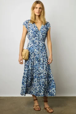 Robe Longue Tie And Dye Indigo - Euranie<Gerard Darel Online