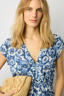 Robe Longue Tie And Dye Indigo - Euranie<Gerard Darel Online