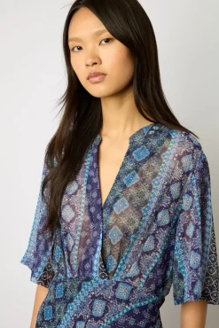 Robe Midi A Petits Clous Indigo - Elia<Gerard Darel Hot