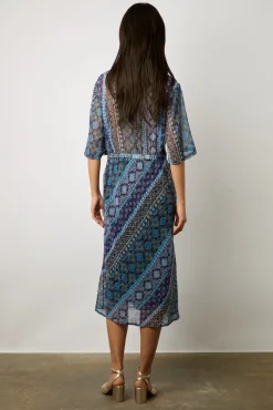Robe Midi A Petits Clous Indigo - Elia<Gerard Darel Hot