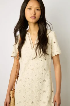 Robe Midi Brodee Naturel - Elouane<Gerard Darel Discount
