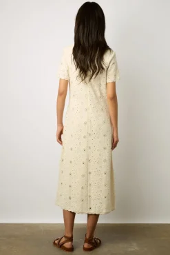 Robe Midi Brodee Naturel - Elouane<Gerard Darel Discount