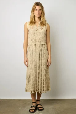 Robe Midi En Crochet Naturel - Edena<Gerard Darel Hot