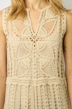 Robe Midi En Crochet Naturel - Edena<Gerard Darel Hot