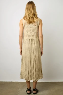 Robe Midi En Crochet Naturel - Edena<Gerard Darel Hot