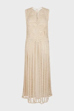 Robe Midi En Crochet Naturel - Edena<Gerard Darel Hot