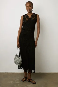 Robe Midi En Crochet Noir - Edena<Gerard Darel Best