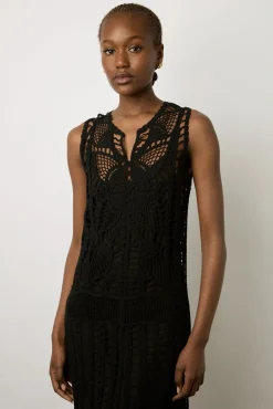 Robe Midi En Crochet Noir - Edena<Gerard Darel Best