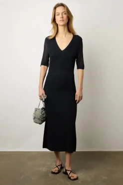 Robe Midi En Maille Ajouree Marine - Emi<Gerard Darel Clearance