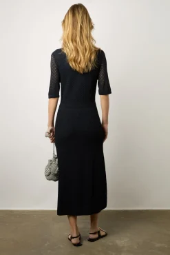 Robe Midi En Maille Ajouree Marine - Emi<Gerard Darel Clearance