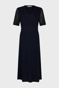 Robe Midi En Maille Ajouree Marine - Emi<Gerard Darel Clearance