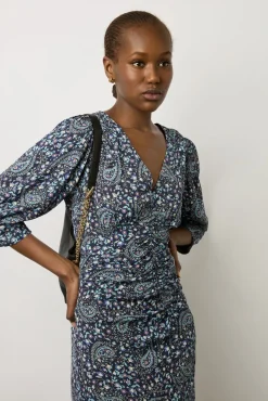 Robe Midi Imprimee Marine - Estelle<Gerard Darel Fashion