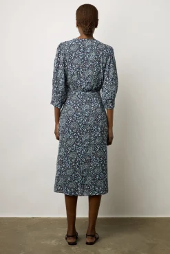Robe Midi Imprimee Marine - Estelle<Gerard Darel Fashion