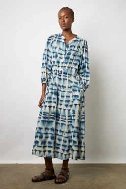 Robe Midi Tie And Dye Encre - Ellya<Gerard Darel Outlet