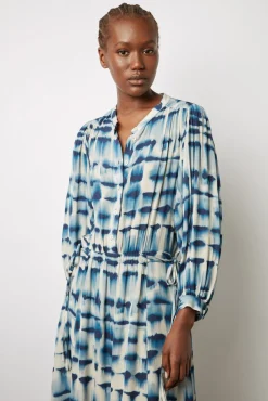 Robe Midi Tie And Dye Encre - Ellya<Gerard Darel Outlet