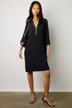 Robe Mi-Longue Col Zippe Marine - Eliff<Gerard Darel Discount
