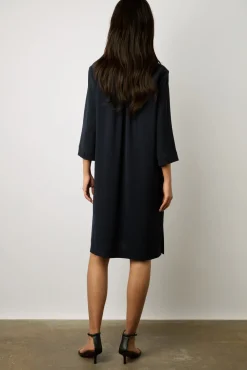 Robe Mi-Longue Col Zippe Marine - Eliff<Gerard Darel Discount
