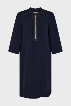 Robe Mi-Longue Col Zippe Marine - Eliff<Gerard Darel Discount