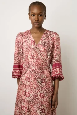 Robe Portefeuille En Soie Sangue - Edenn<Gerard Darel New