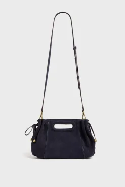 Sac A Main Cuir Velours Bleu - Mini Dany<Gerard Darel Clearance