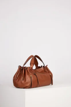 Sac A Main En Cuir De Veau Camel - Rebelle Gd<Gerard Darel Clearance
