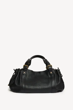 Sac A Main En Cuir Graine Noir/Or - 24H<Gerard Darel Fashion