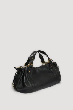 Sac A Main En Cuir Graine Noir/Or - 24H<Gerard Darel Fashion