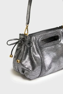 Sac A Main En Cuir Lamine Effet Glitter - Mini Dany<Gerard Darel Fashion