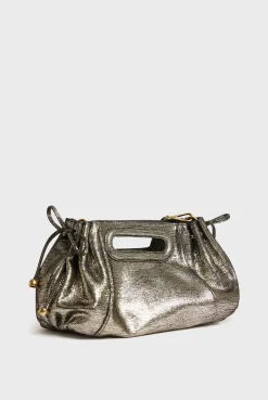 Sac A Main En Cuir Lamine Effet Glitter - Mini Dany<Gerard Darel Hot
