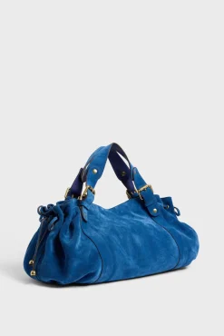 Sac A Main En Cuir Velours Denim - 24H<Gerard Darel New