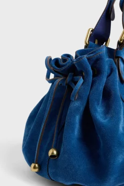 Sac A Main En Cuir Velours Denim - 24H<Gerard Darel New